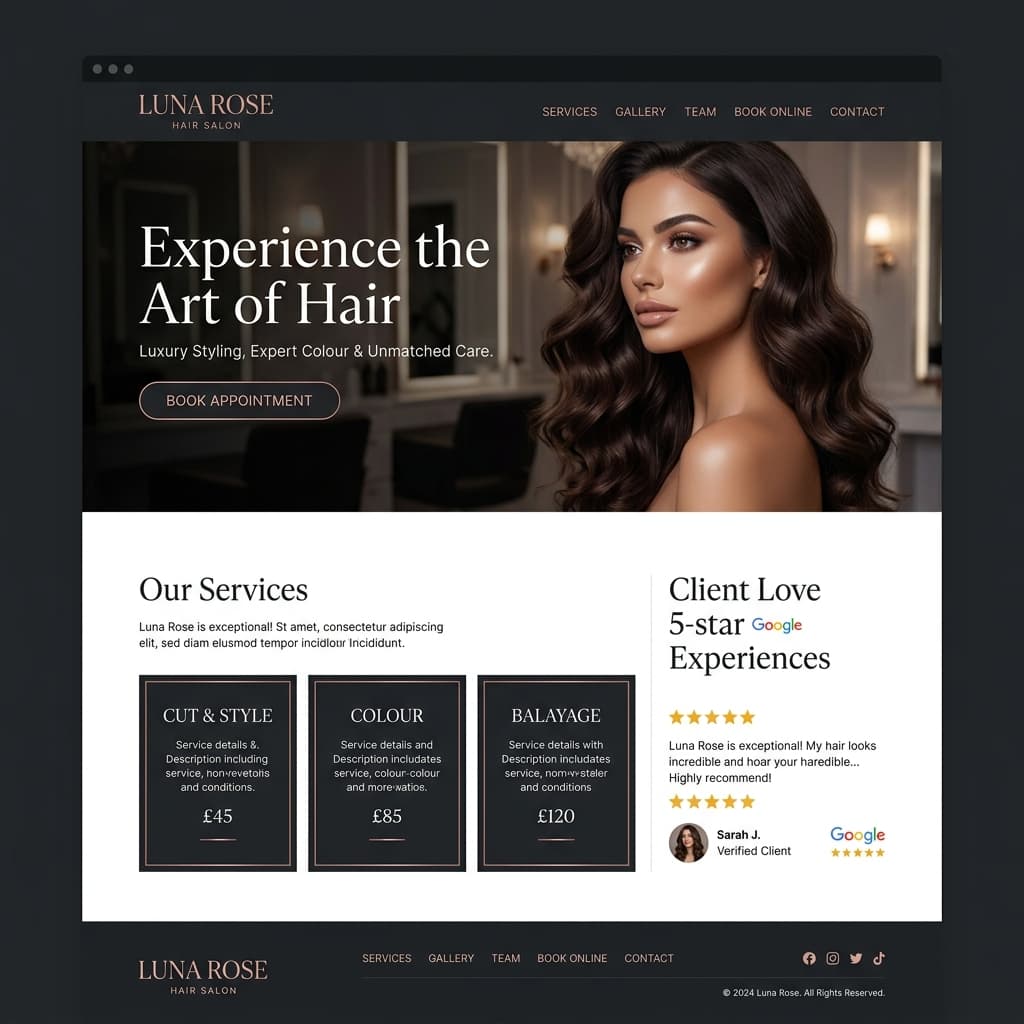 Luna Rose Salon Mockup