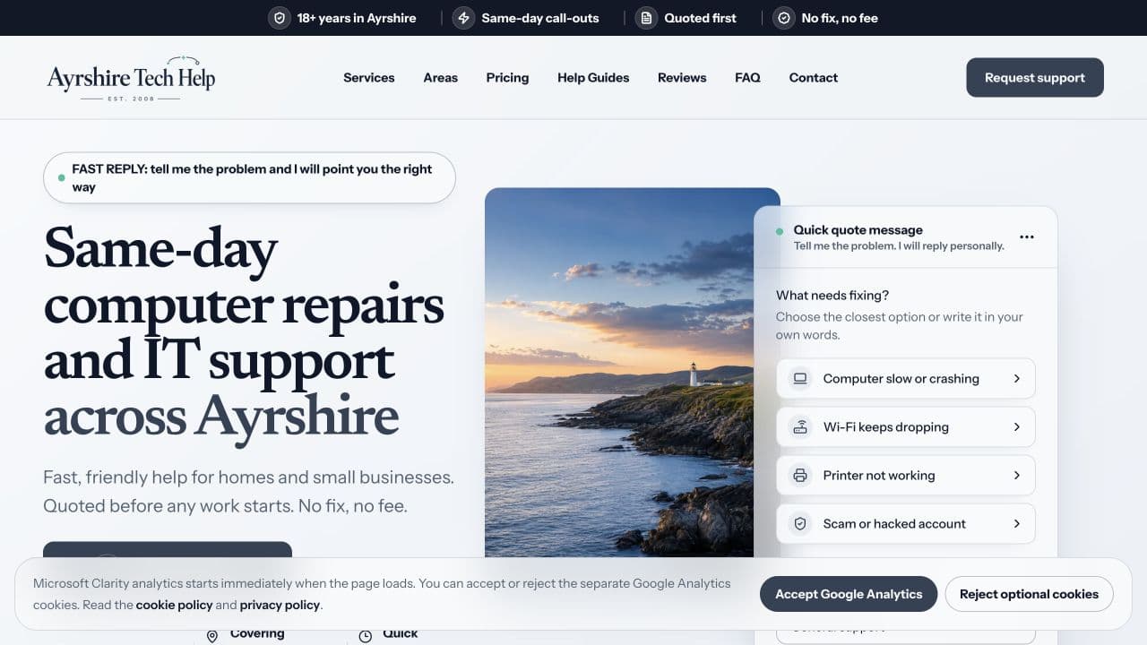 Ayrshire Tech Help website