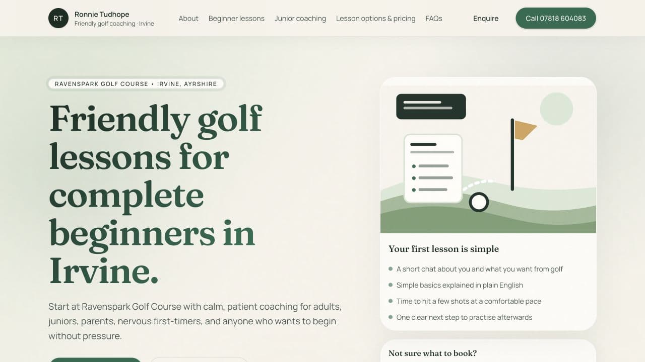 Ayrshire Golf Coach website