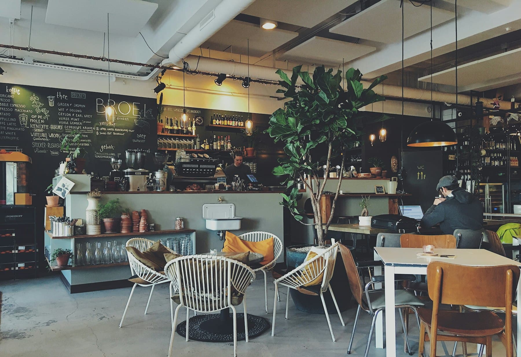 Inside the café