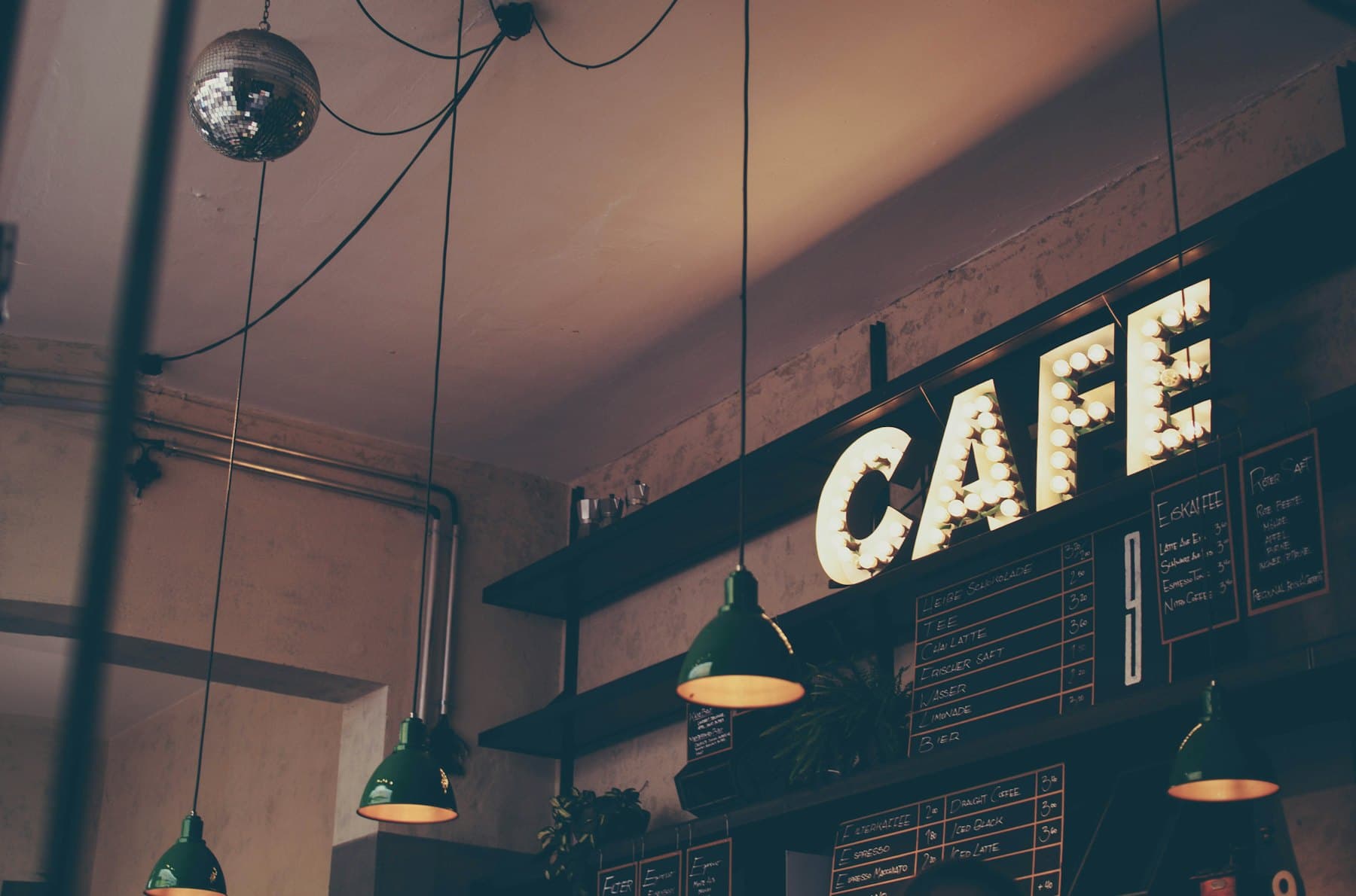 The café sign