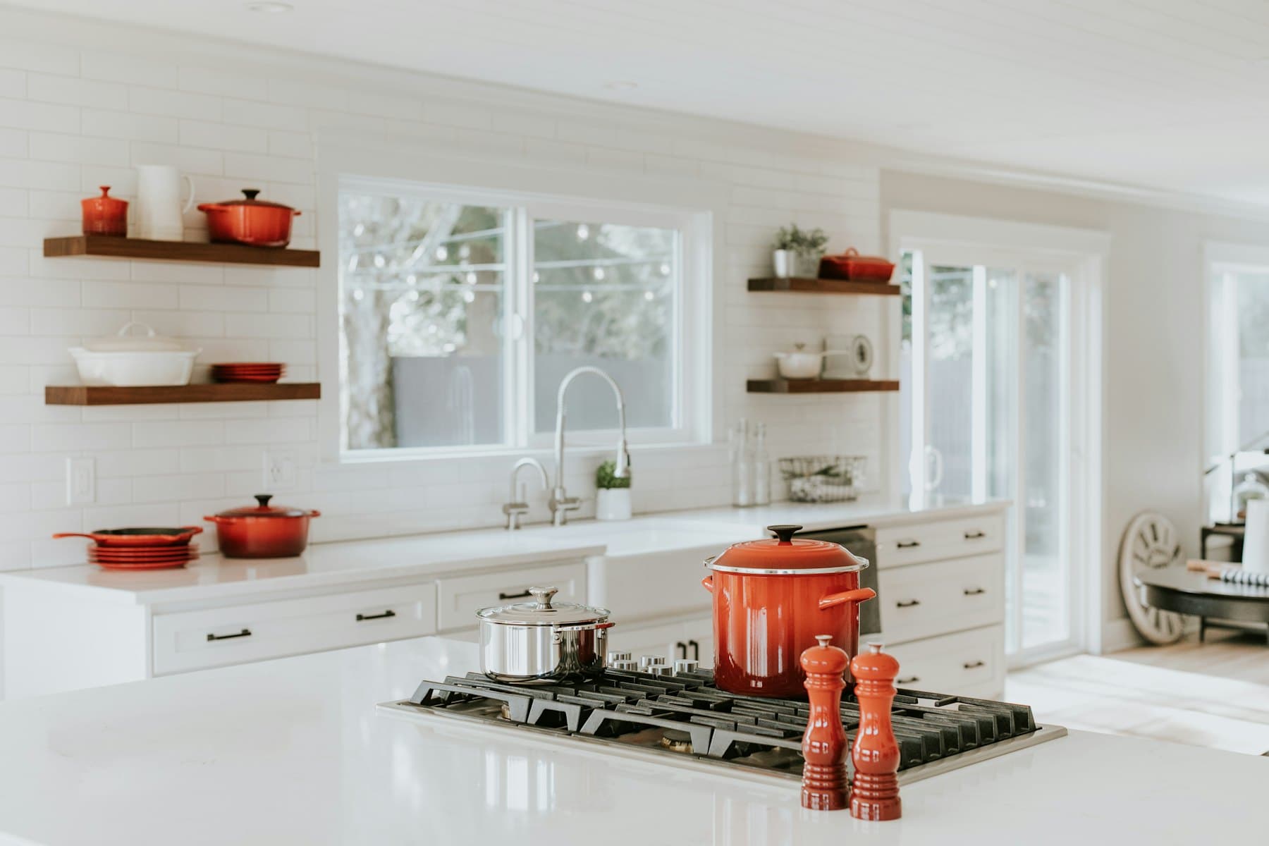 A fitted kitchen in solid timber